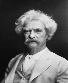 Mark Twain, 1907, portrait by A. F. Bradley, New York, USA
